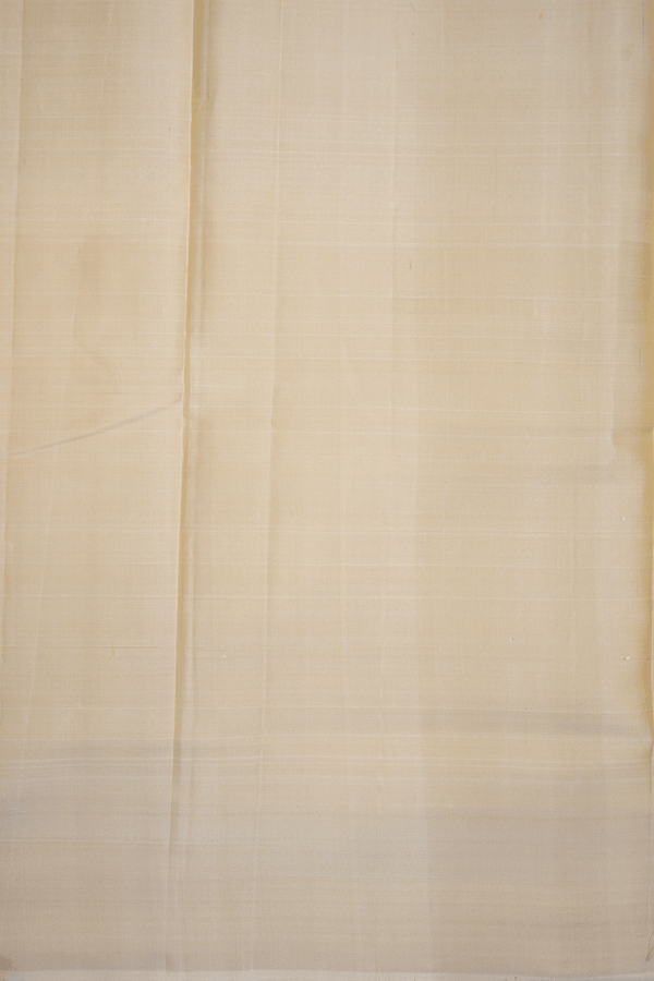 Twill Weave Border Beige Silk Dhoti With Angavastram Set