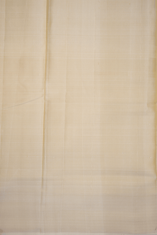 Twill Weave Border Beige Silk Dhoti With Angavastram Set