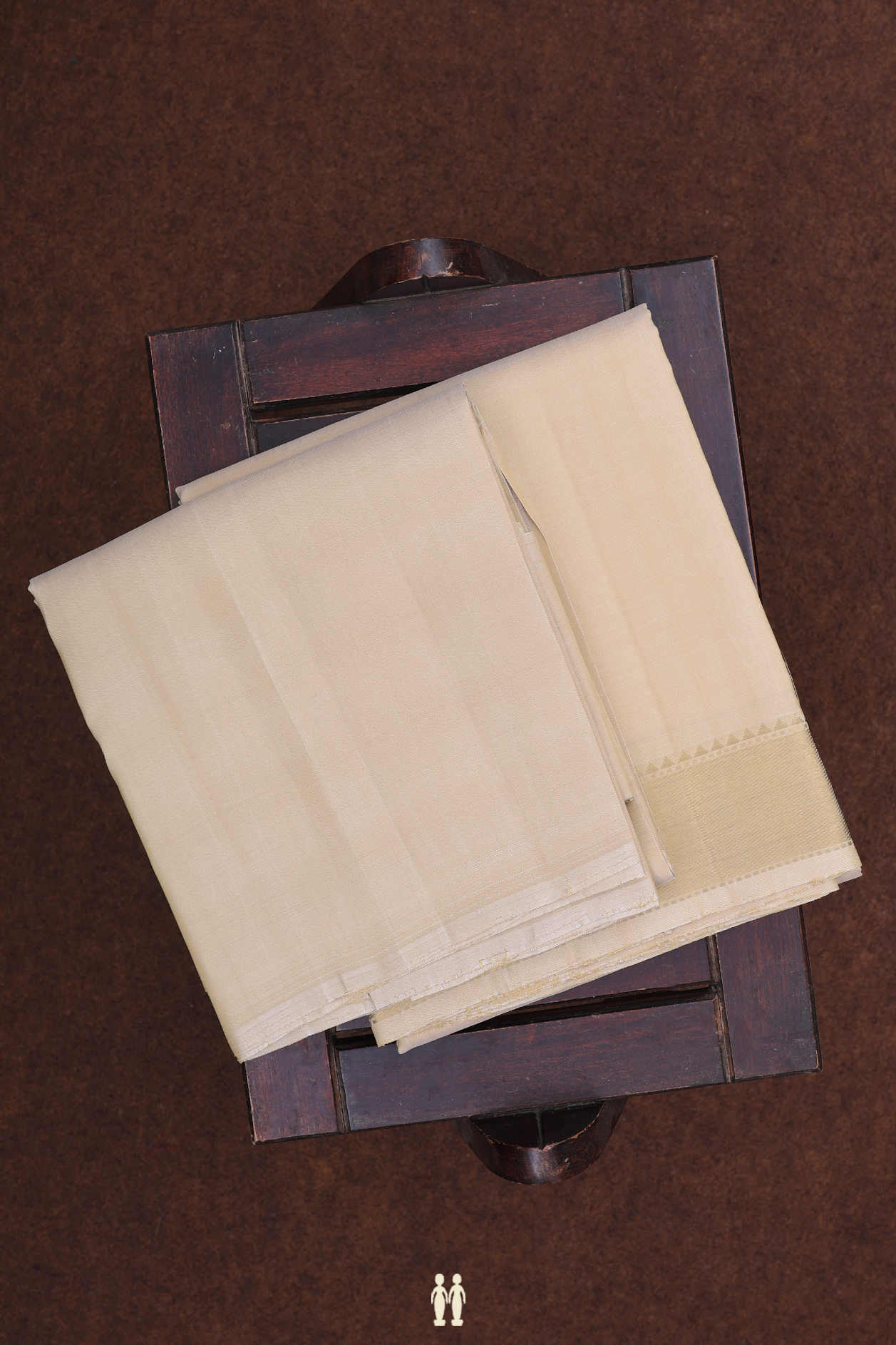 Twill Weave Border Brown Silk Dhoti With Shirt Material