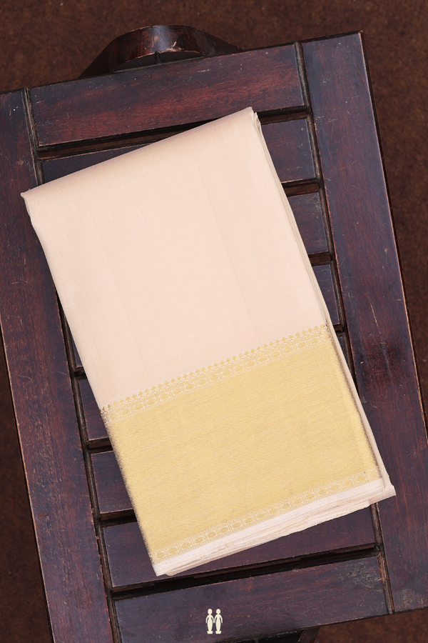 Twill Weave Border Brown Silk Dhoti With Shirt Material