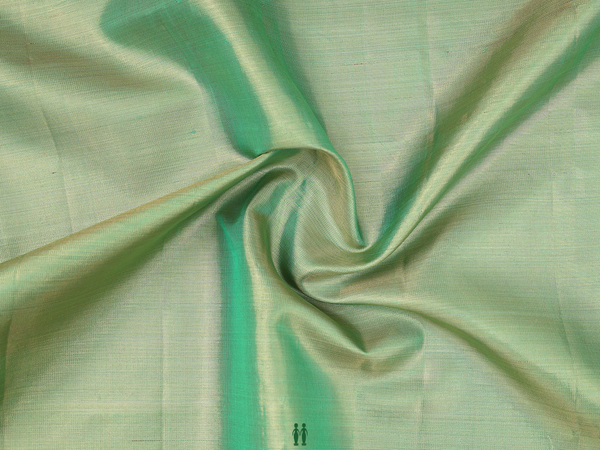 Twill Weave Border Green Tissue Kanchipuram Blouse Material