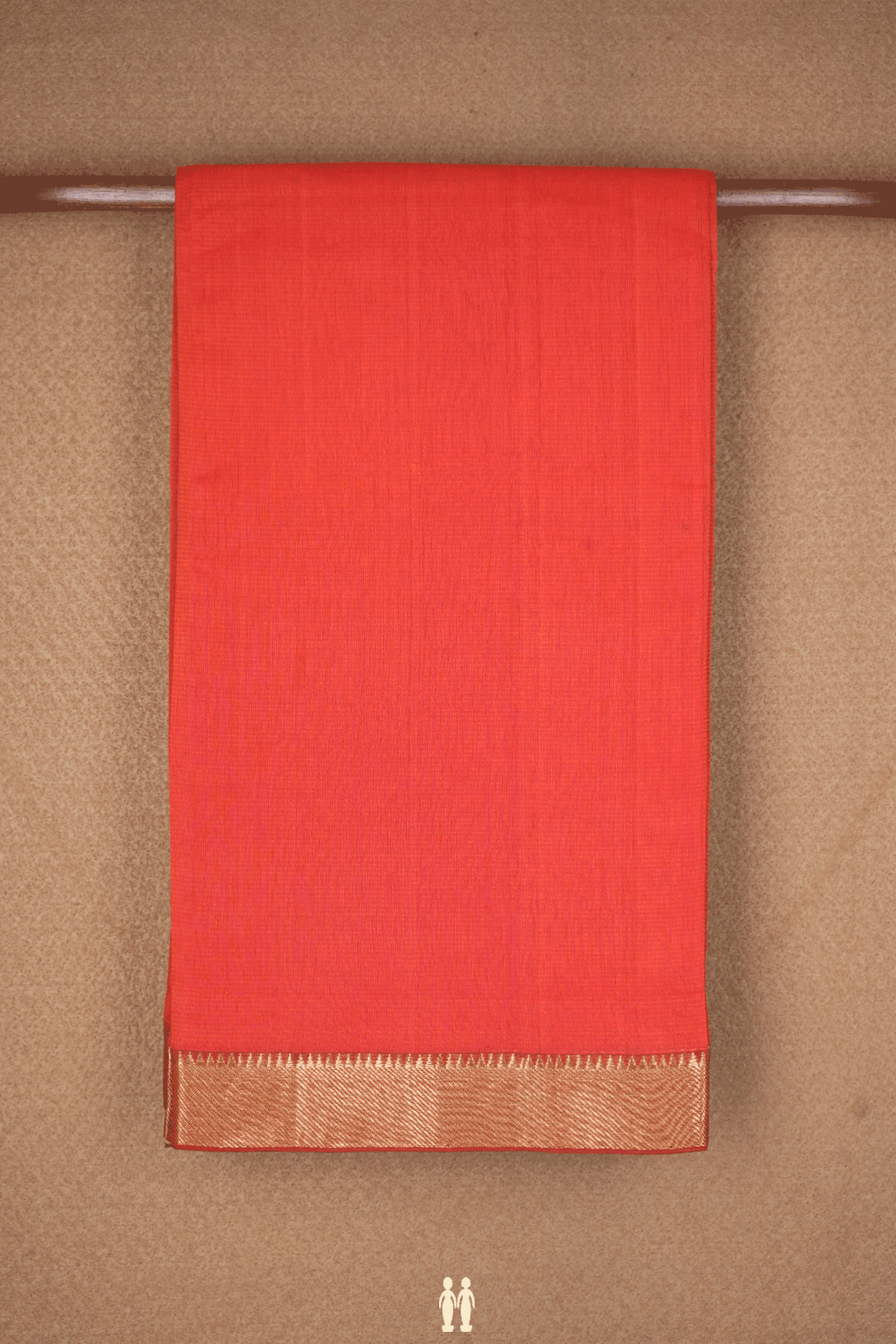 Twill Weave Border Chilli Red Mangalagiri Cotton Saree