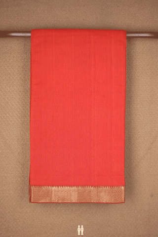 Twill Weave Border Chilli Red Mangalagiri Cotton Saree