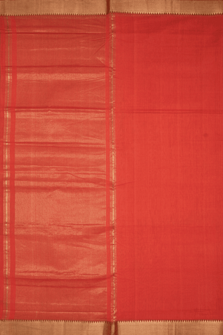 Twill Weave Border Chilli Red Mangalagiri Cotton Saree