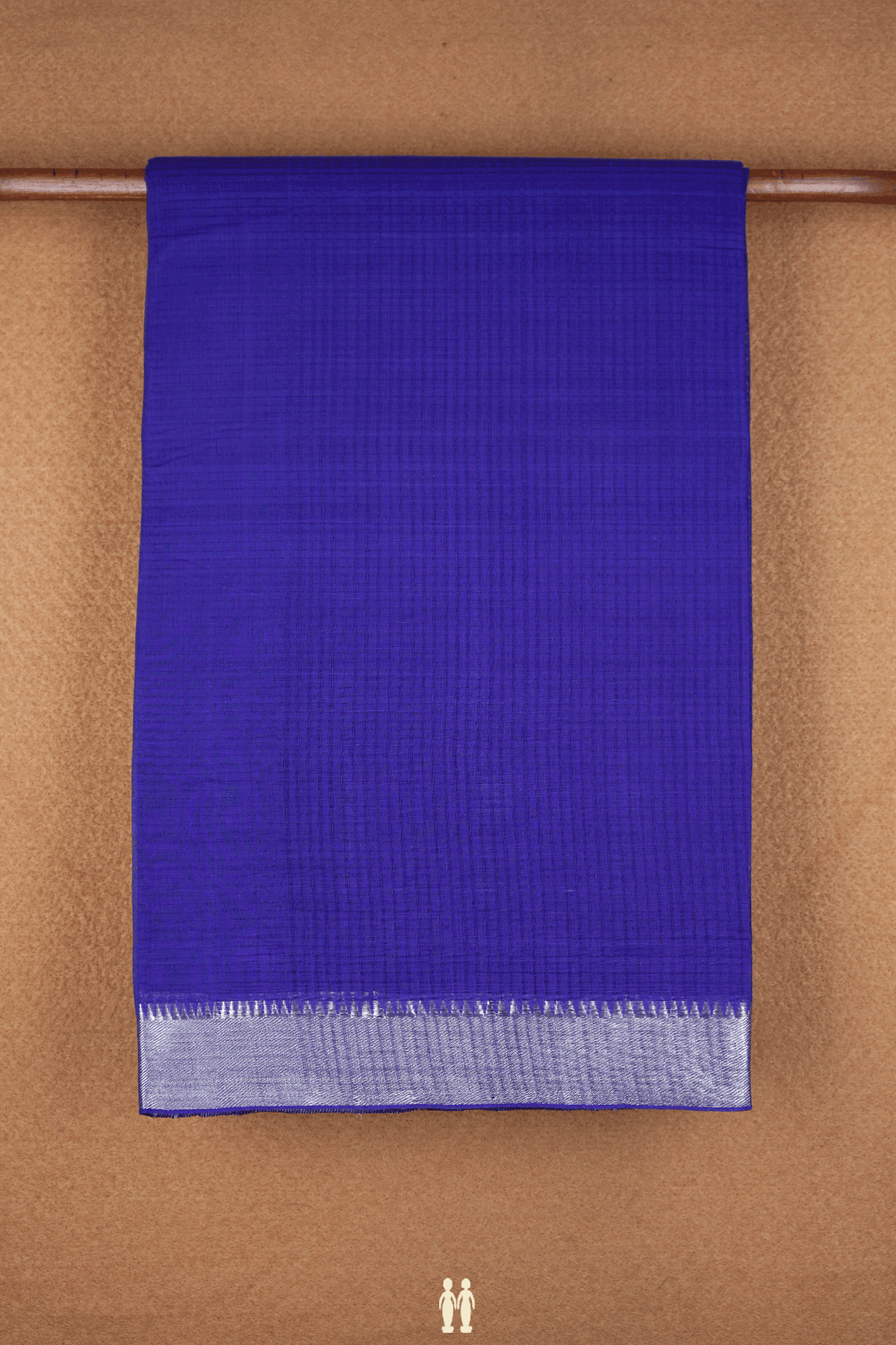 Twill Weave Border Plain Royal Blue Mangalagiri Cotton Saree