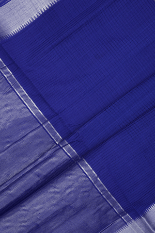 Twill Weave Border Plain Royal Blue Mangalagiri Cotton Saree