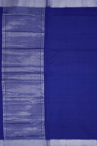 Twill Weave Border Plain Royal Blue Mangalagiri Cotton Saree