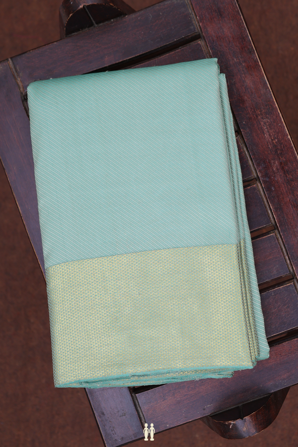 Twill Weave Design Green Silk Dhoti With Angavastram Set