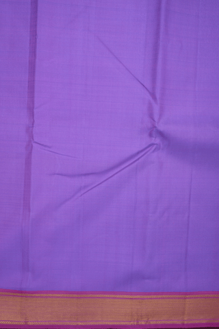 Twill Weave Zari Border Plain Lavender Kanchipuram Silk Saree