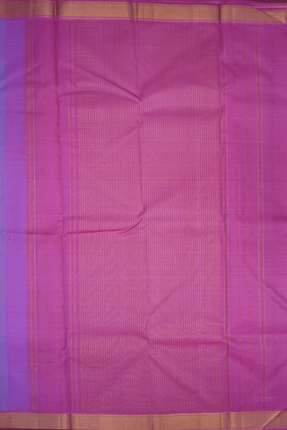 Twill Weave Zari Border Plain Lavender Kanchipuram Silk Saree