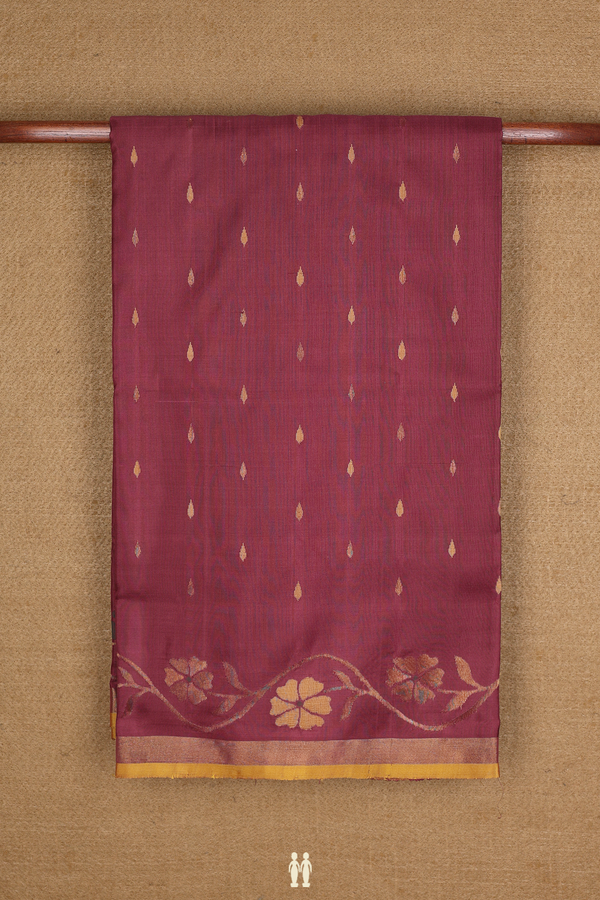Uppada Silk Saree In Berry Red With Allover Buttas