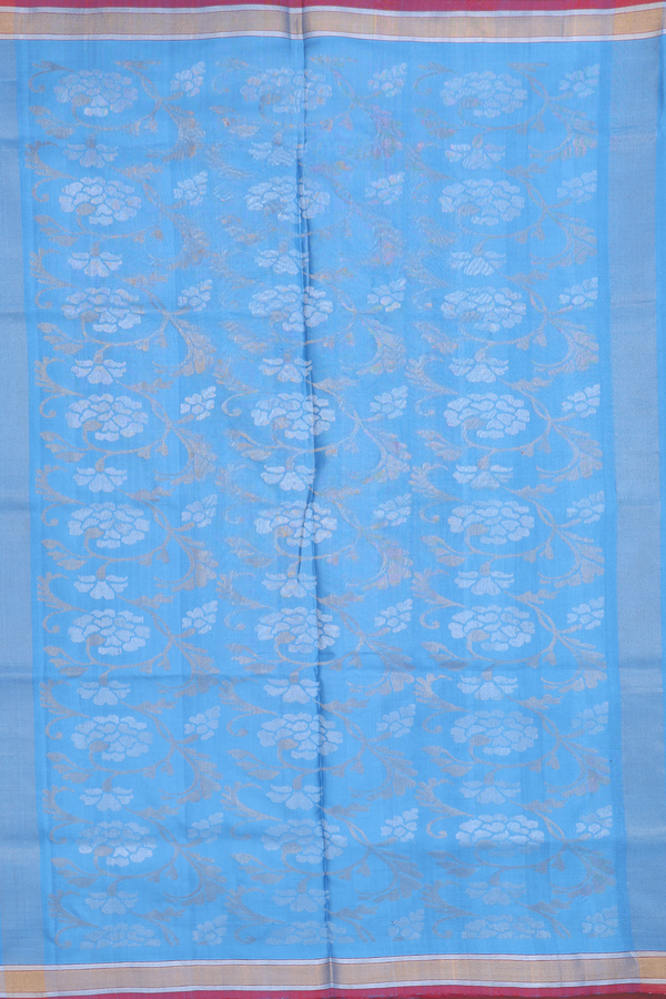 Uppada Silk Saree In Blue With Zari Buttas