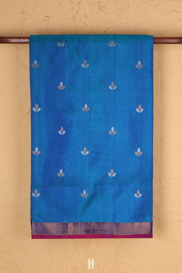 Uppada Silk Saree In Blue With Zari Buttas