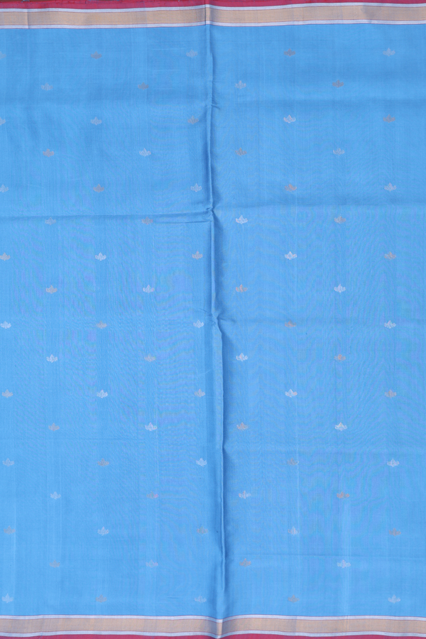 Uppada Silk Saree In Blue With Zari Buttas