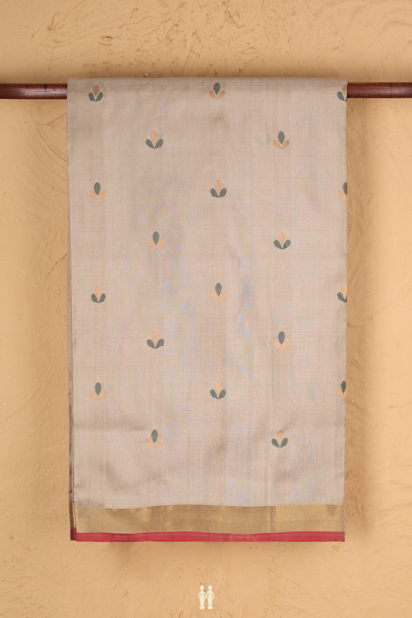 Uppada Silk Saree In Coffee Cream With Zari Buttas