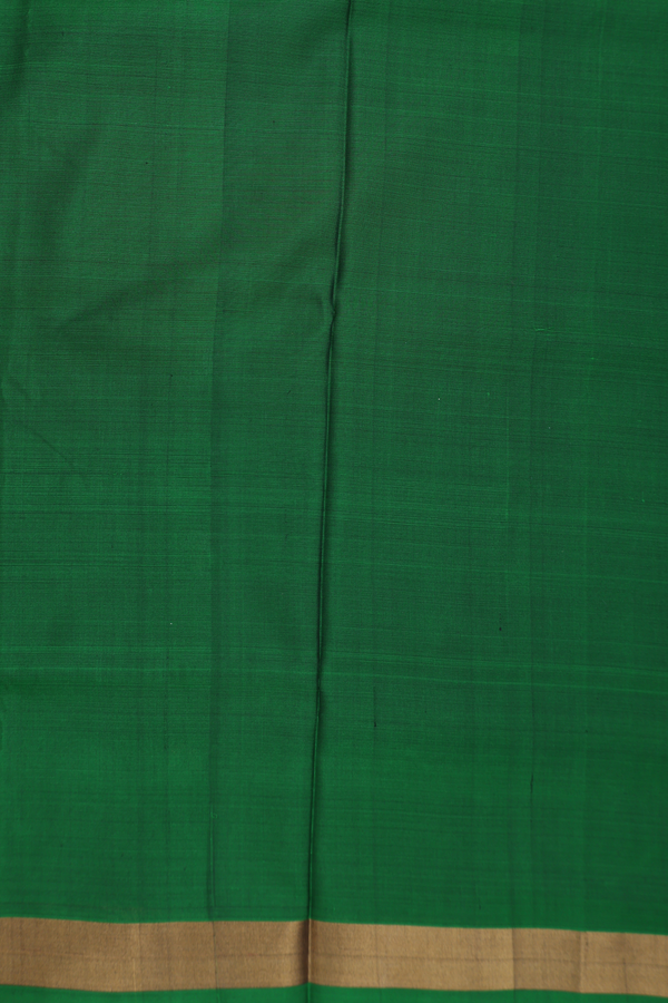 Uppada Silk Saree In Forest Green With Zari Buttas