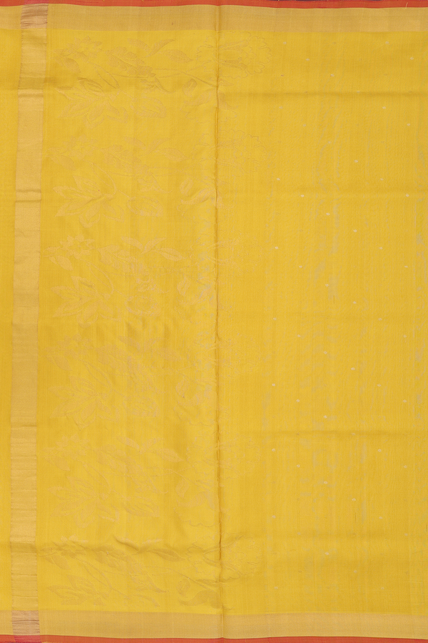 Uppada Silk Saree In Honey Yellow With Zari Buttis