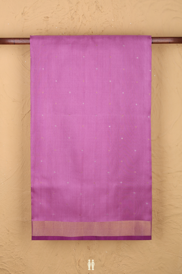 Uppada Silk Saree In Lilac Pink With Polka Buttis