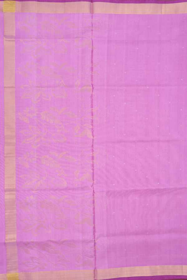 Uppada Silk Saree In Lilac Pink With Polka Buttis