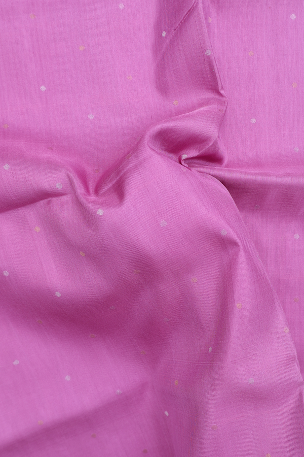 Uppada Silk Saree In Lilac Pink With Polka Buttis