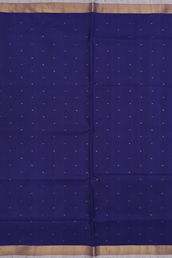 Uppada Silk Saree In Oxford Blue With Polka Buttis
