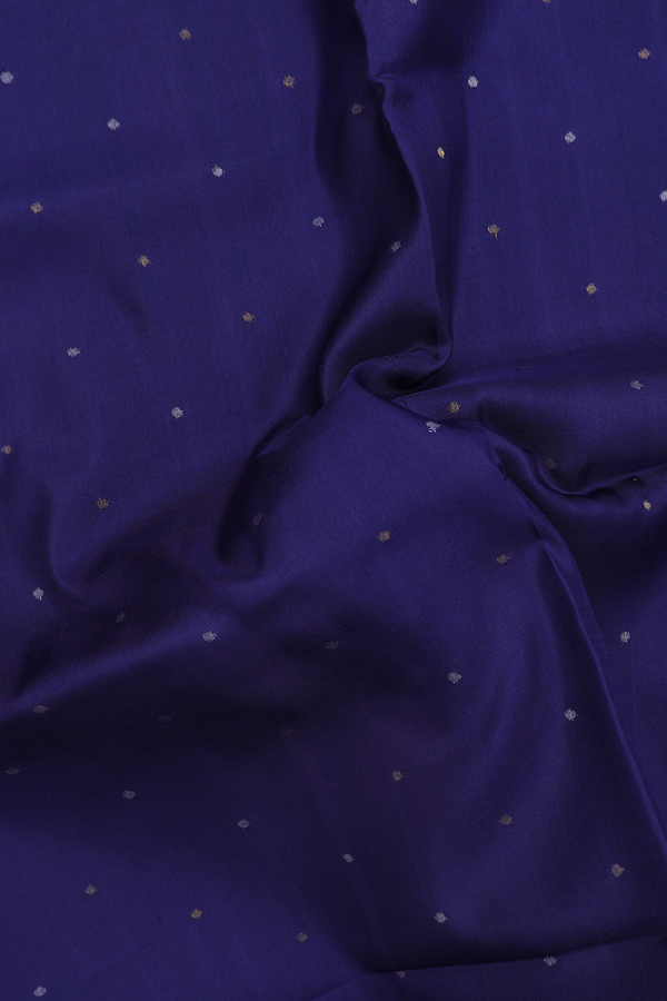 Uppada Silk Saree In Oxford Blue With Polka Buttis