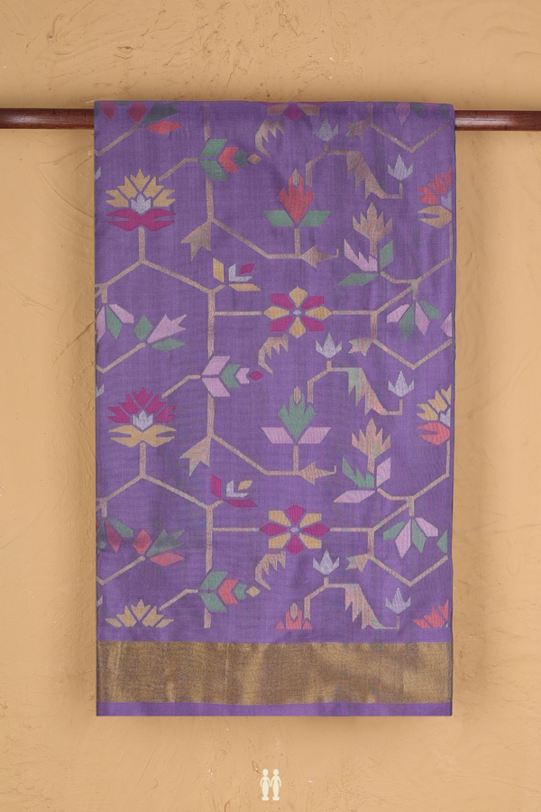 Uppada Silk Saree In Pastel Purple With Allover Design