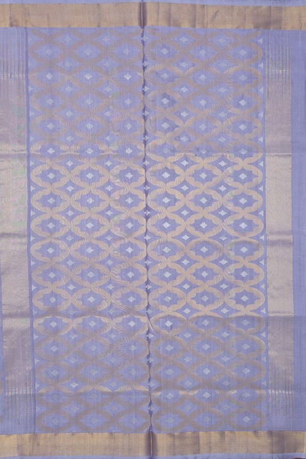 Uppada Silk Saree In Pigeon Blue With Floral Design