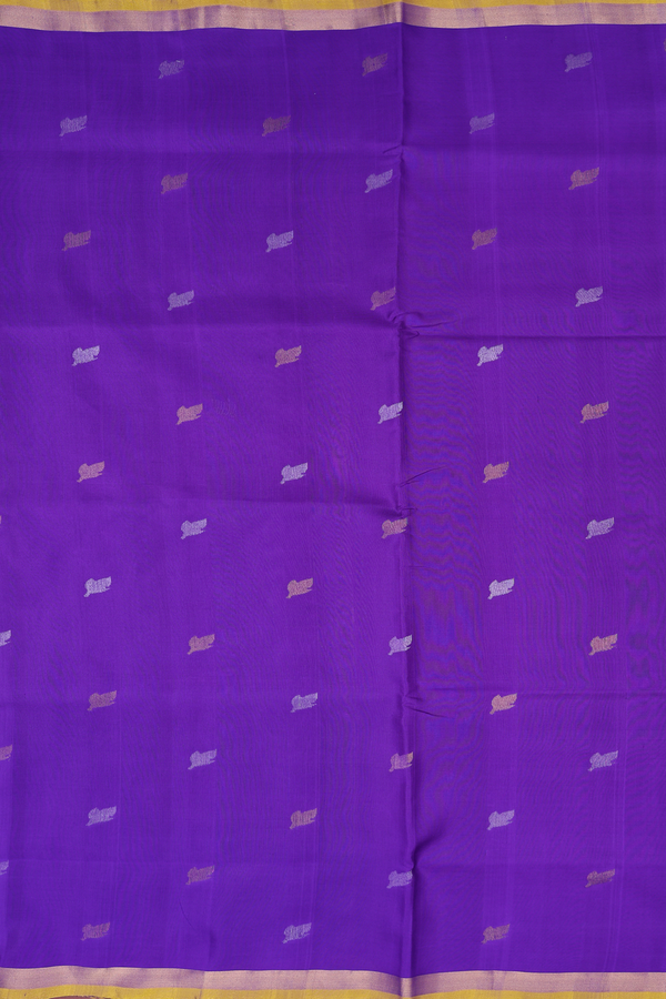 Uppada Silk Saree In Royal Purple With Leaf Buttas