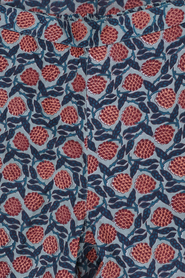 V-Neck Floral Design White Cotton Salwar Set