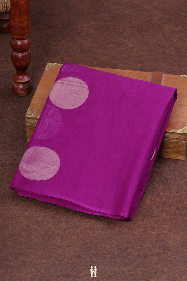 Kora Banarasi Silk Saree In Purple Rose With Circle Motifs