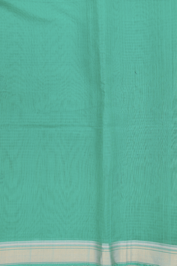 Kora Banarasi Silk Saree In Green With Floral Design