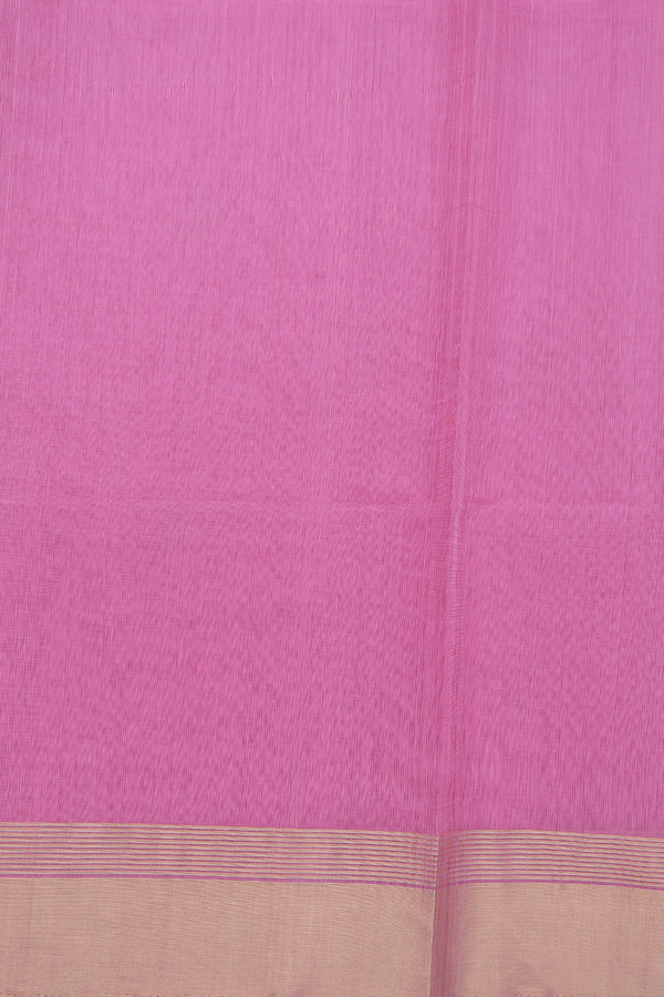 Kora Banarasi Silk Saree In Pink With Zari Buttas
