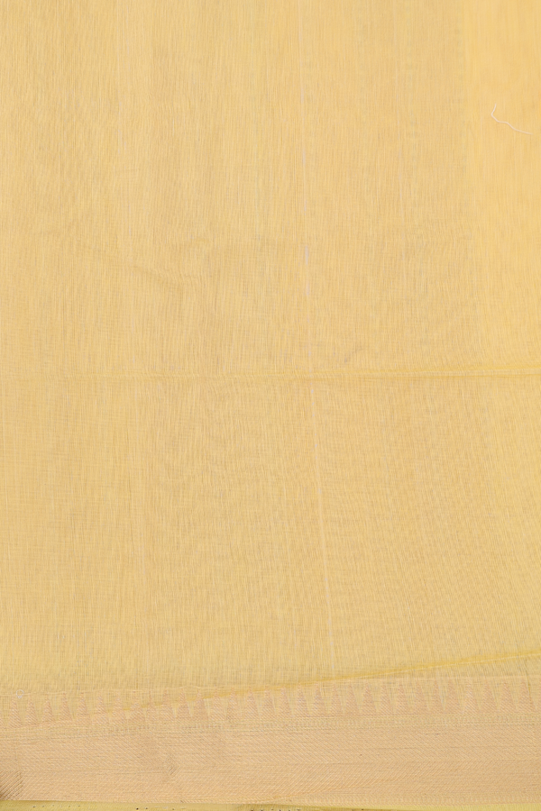 Kora Banarasi Silk Saree In Cream Color With Floral Motifs