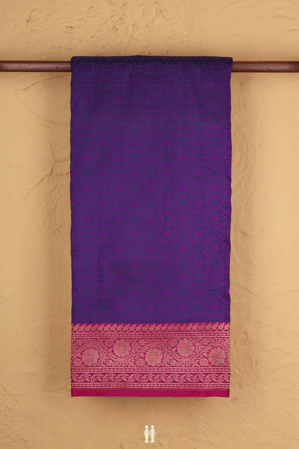 Banarasi Silk Saree In Purple With Allover Design