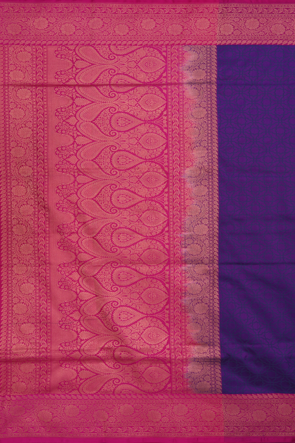 Banarasi Silk Saree In Purple With Allover Design