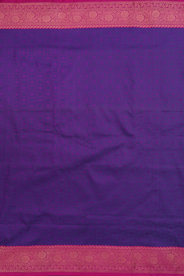 Banarasi Silk Saree In Purple With Allover Design