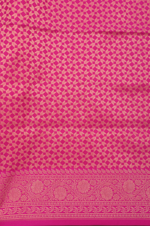 Banarasi Silk Saree In Peach Pink With Allover Design