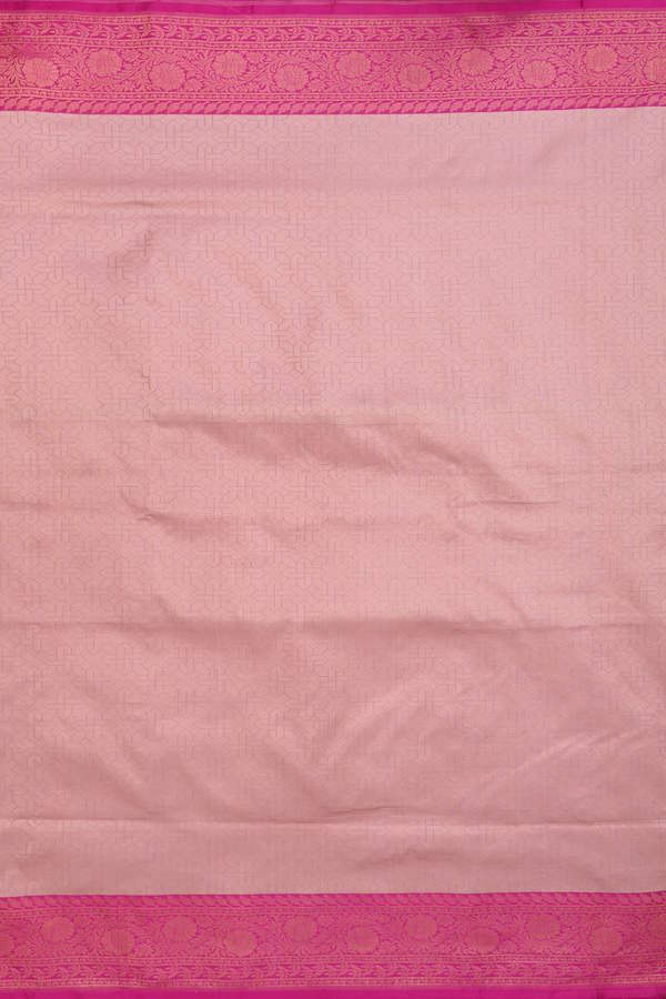 Banarasi Silk Saree In Peach Pink With Allover Design