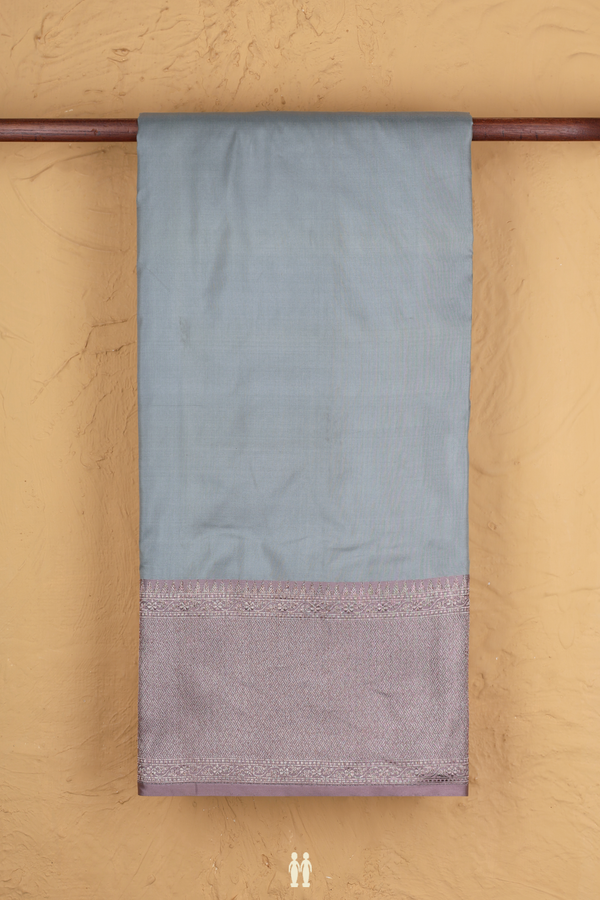Banarasi Silk Saree In Plain Cretan Green With Zari Border