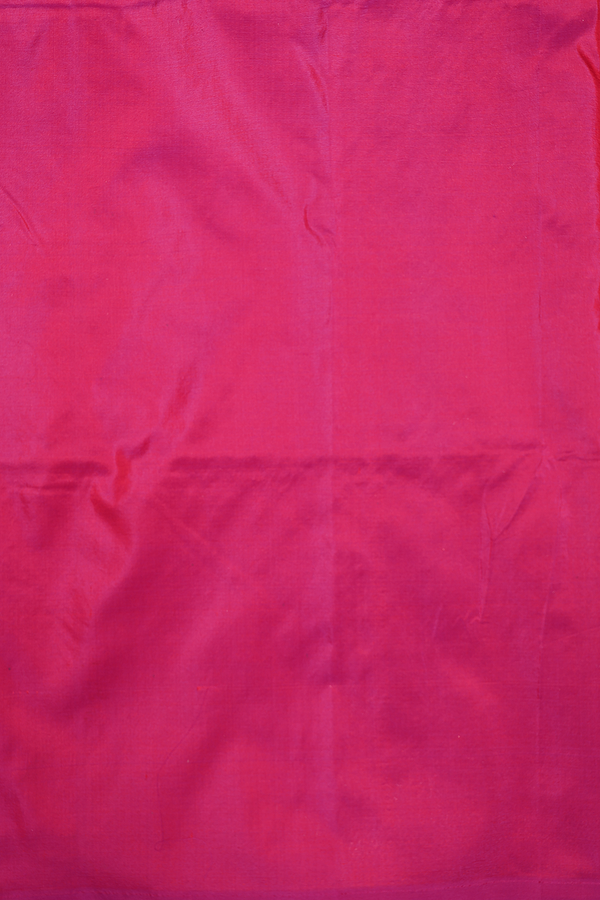 Banarasi Silk Saree In Dark Pink With Floral Buttas