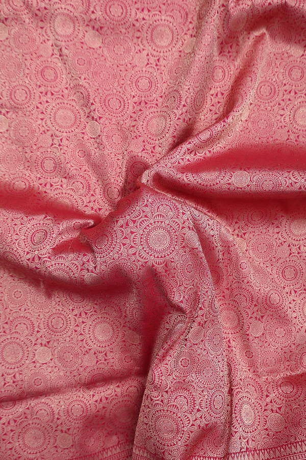 Banarasi Silk Saree In Red With Allover Design