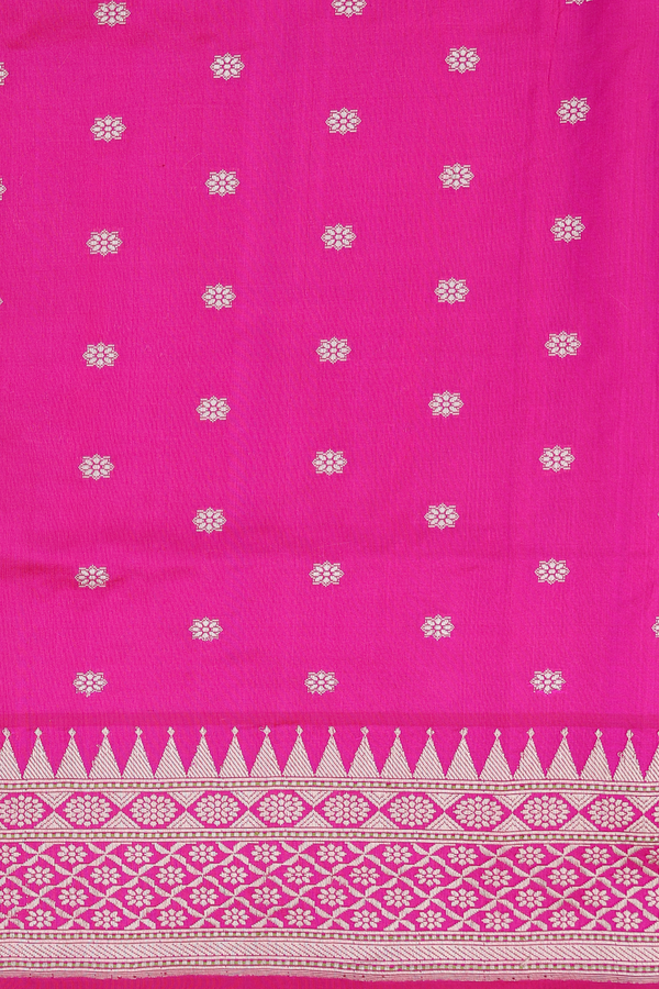 Banarasi Silk Saree In Yellow With Diagonal Design