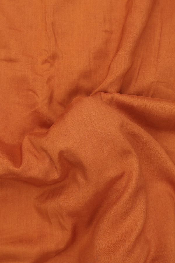 Banarasi Silk Saree In Rust Orange With Paisley Border