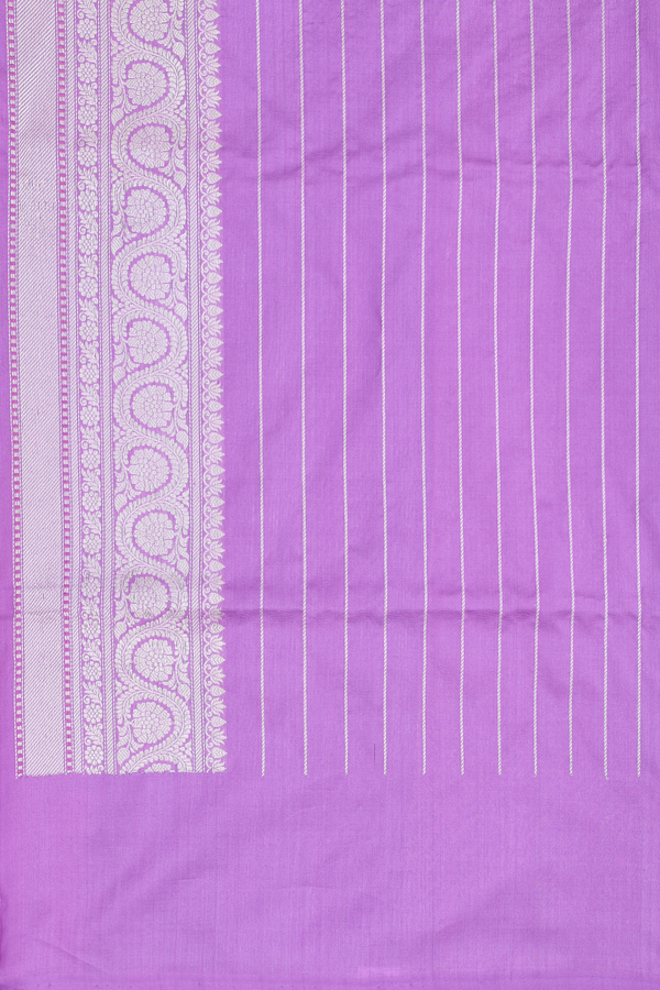 Banarasi Silk Saree In Dusty Blue With Brocade Design