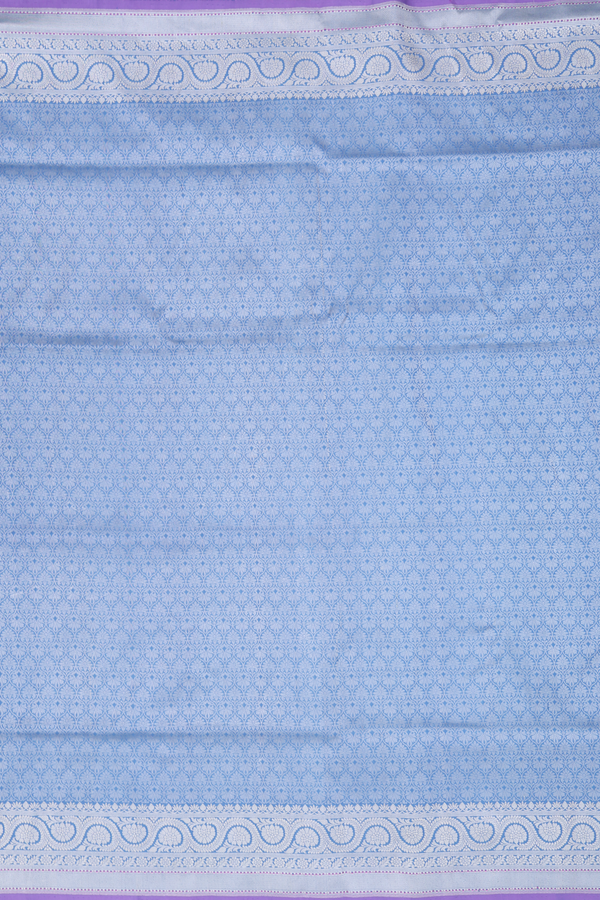 Banarasi Silk Saree In Dusty Blue With Brocade Design