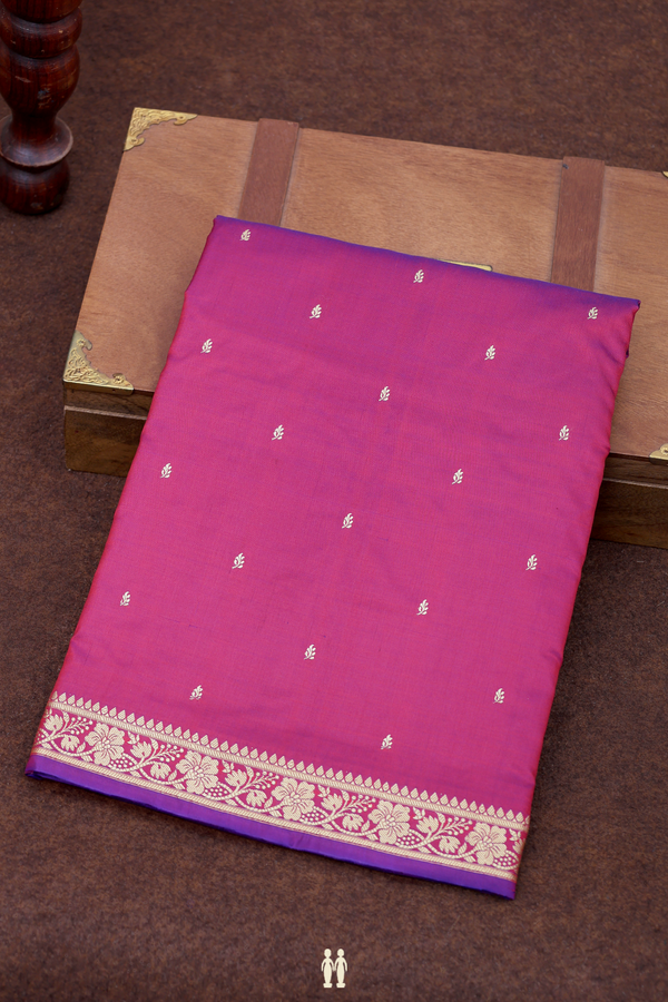 Banarasi Silk Saree In Dual Tone With Threadwork Buttis
