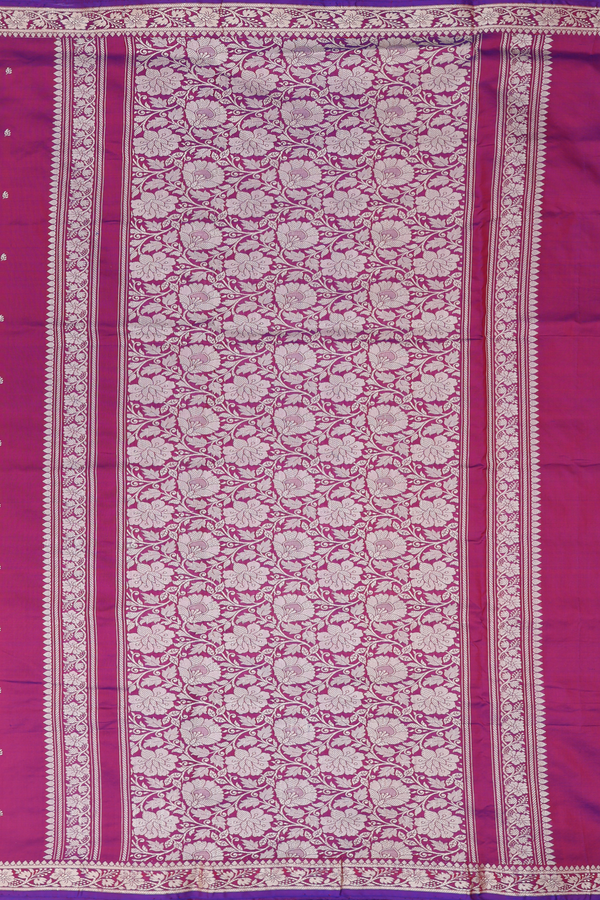 Banarasi Silk Saree In Dual Tone With Threadwork Buttis