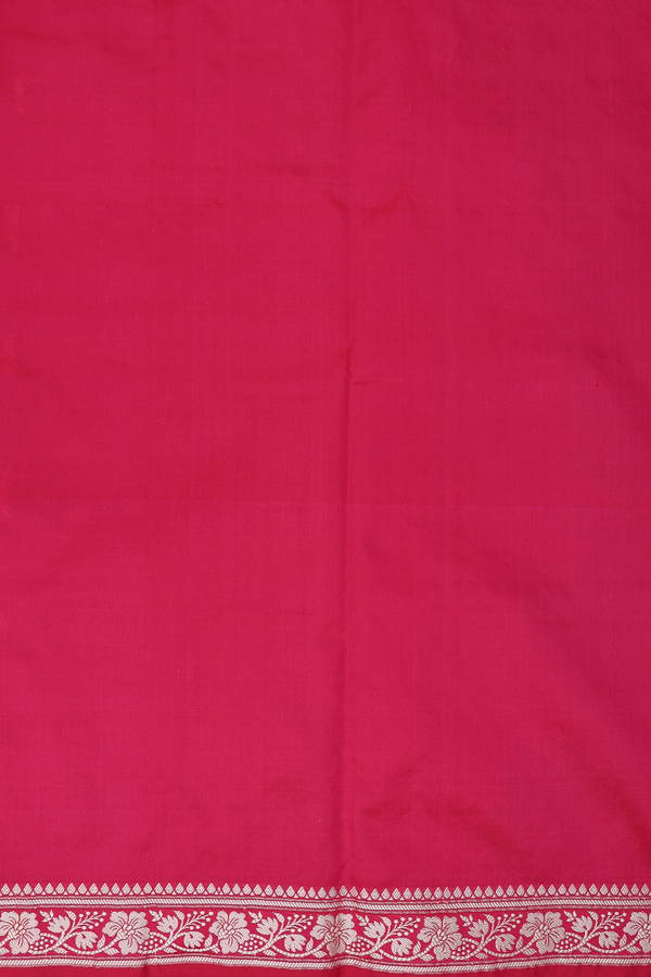 Banarasi Silk Saree In Rani Pink With Threadwork Buttis