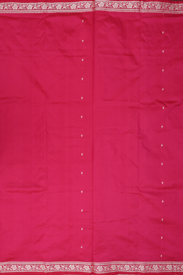 Banarasi Silk Saree In Rani Pink With Threadwork Buttis